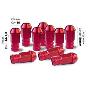 Simoni Racing ΠΑΞΙΜΑΔΙ ΚΩΝΙΚΟ 14x1,5 (50mm) (19) ΚΟΚΚΙΝΟ 10ΤΕΜ.