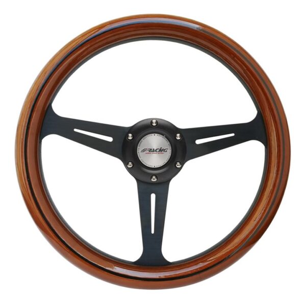 Simoni Racing ΤΙΜΟΝΙ FUTA35 ΞΥΛΙΝΟ/ΜΑΥΡΟ ΤΡΙΑΚΤΙΝΟ ΔΙΑΜΕΤΡΟΣ 350mm ΠΑΧΟΣ 95mm SIMONI RACING - 1 ΤΕΜ.