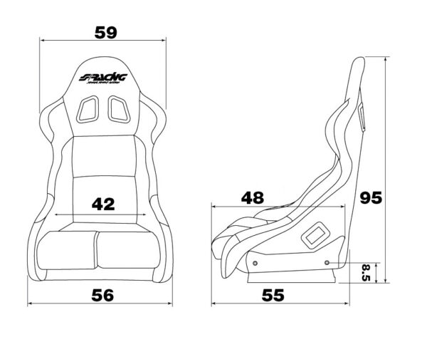 Simoni Racing ΚΑΘΙΣΜΑ ΣΚΑΦΗ LEWIS ΜΑΥΡΟ ΥΦΑΣΜΑ ΜΕ ΓΥΑΛΙΣΤΕΡΗ ΠΛΑΤΗ (ΜΕ ΣΙΔΗΡΟΔΡΟΜΟ) - Image 3