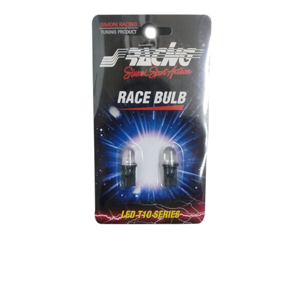 Simoni Racing T10 W5W 12V W2,1x9,5d 1LED ΚΑΡΦΙ ΛΕΥΚΟ (ΚΑΡΦΩΤΟ ΑΚΑΛΥΚΟ) BLISTER 2ΤΕΜ.