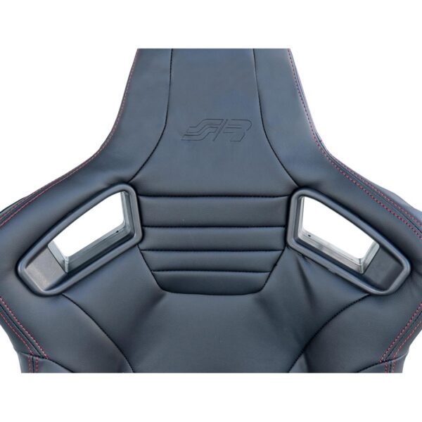 Simoni Racing ΚΑΘΙΣΜΑ EMERSON ΑΝΑΚΛΙΝΟΜΕΝΟ ΜΑΥΡΟ/CARBON ΟΙΚΟΛΟΓΙΚΟ ΔΕΡΜΑ ΜΕ ΚΟΚΚΙΝΗ ΡΑΦΗ (ΜΕ ΣΙΔΗΡΟΔΡΟΜΟ) - Image 2