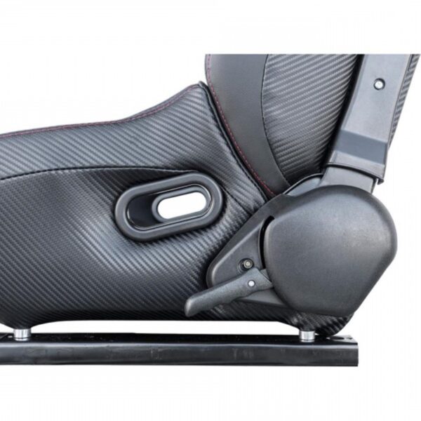 Simoni Racing ΚΑΘΙΣΜΑ EMERSON ΑΝΑΚΛΙΝΟΜΕΝΟ ΜΑΥΡΟ/CARBON ΟΙΚΟΛΟΓΙΚΟ ΔΕΡΜΑ ΜΕ ΚΟΚΚΙΝΗ ΡΑΦΗ (ΜΕ ΣΙΔΗΡΟΔΡΟΜΟ) - Image 3