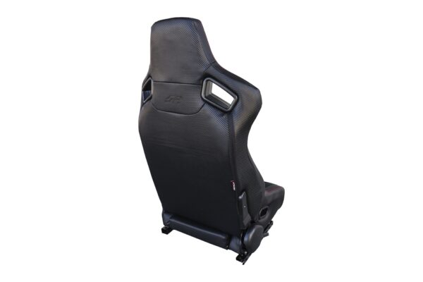 Simoni Racing ΚΑΘΙΣΜΑ EMERSON ΑΝΑΚΛΙΝΟΜΕΝΟ ΣΥΝΟΔΗΓΟΥ ΜΑΥΡΟ/CARBON ΑΠΟ ΟΙΚΟΛΟΓΙΚΟ ΔΕΡΜΑ ΜΕ ΚΟΚΚΙΝΗ ΡΑΦΗ ΜΕ ΣΙΔΗΡΟΔΡΟΜΟ SIMONI RACING - 1 τεμ. - Image 2