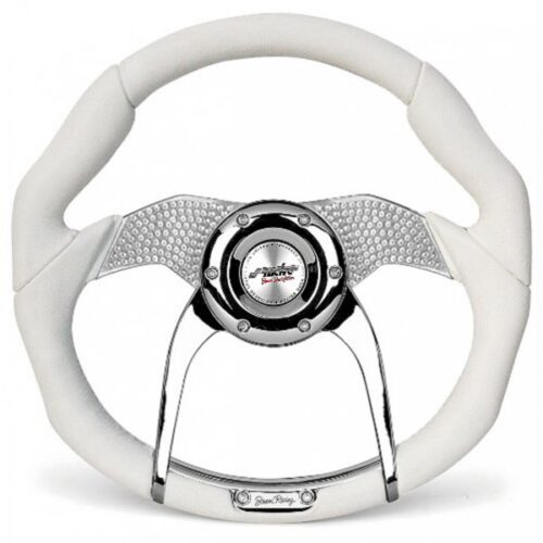Simoni Racing ΤΙΜΟΝΙ TORQUE 350MM ΛΕΥΚΟ ΜΕ ΣΤΡΑΣ