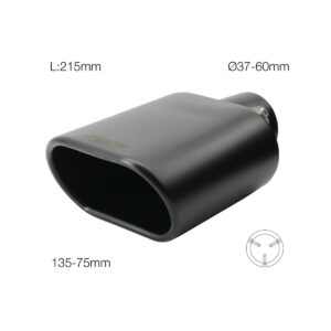 Simoni Racing ΑΚΡΟ (ΜΠΟΥΚΑ) ΕΞΑΤΜΙΣΗΣ ΟΒΑΛ ΜΑΥΡΗ 135x75mm ΜΗΚΟΣ:215mm /ΔΙΑΜΕΤΡΟ ΣΩΛΗΝΑ 37-60mm TRX16N SIMONI RACING - 1 TEM.