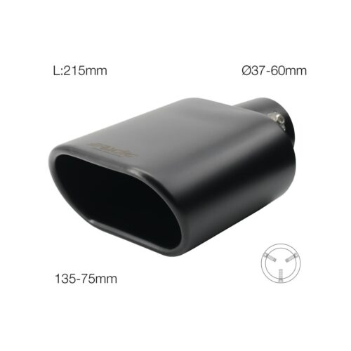Simoni Racing ΑΚΡΟ (ΜΠΟΥΚΑ) ΕΞΑΤΜΙΣΗΣ ΟΒΑΛ ΜΑΥΡΗ 135x75mm ΜΗΚΟΣ:215mm /ΔΙΑΜΕΤΡΟ ΣΩΛΗΝΑ 37-60mm TRX16N SIMONI RACING – 1 TEM.