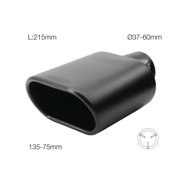 Simoni Racing ΑΚΡΟ (ΜΠΟΥΚΑ) ΕΞΑΤΜΙΣΗΣ ΟΒΑΛ ΜΑΥΡΗ 135x75mm ΜΗΚΟΣ:215mm /ΔΙΑΜΕΤΡΟ ΣΩΛΗΝΑ 37-60mm TRX16N SIMONI RACING - 1 TEM.