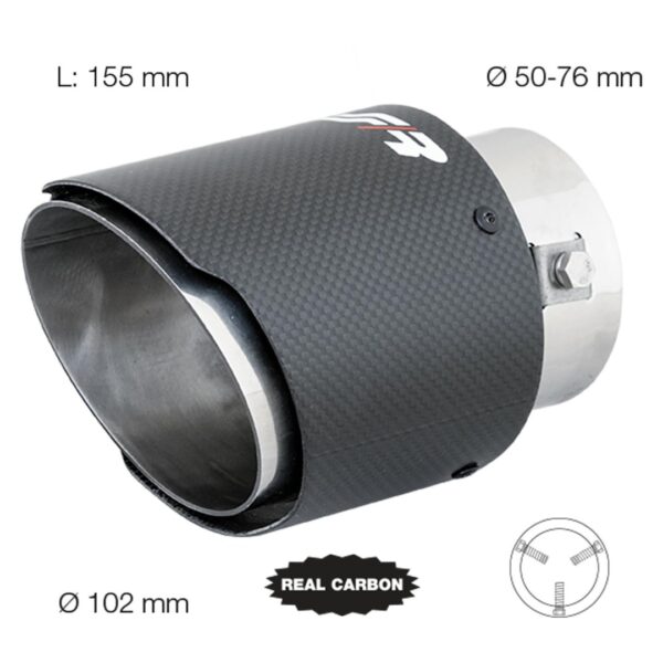 Simoni Racing ΑΚΡΟ ΕΞΑΤΜΙΣΗΣ REAL CARBON 50-76mm ΣΤΡΟΓΓΥΛΟ