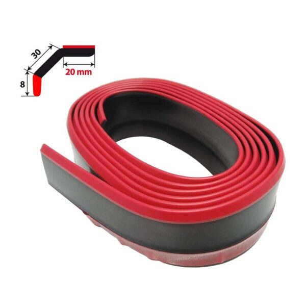 Simoni Racing ΔΙΑΚΟΣΜΗΤΙΚΟ SPOILER ΠΡΟΦΥΛΑΚΤΗΡΑ LIP-SPLITTER 20+30+8mm 250cm ΛΑΣΤΙΧΕΝΙΟ ΚΟΚΚΙΝΟ/ΜΑΥΡΟ SIMONI RACING - 1 ΤΕΜ.