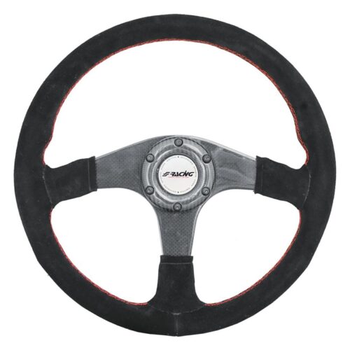 Simoni Racing ΤΙΜΟΝΙ WALTER ΜΑΥΡΟ/CARBON ΣΟΥΕΤ ΜΕ ΚΟΚΚΙΝΗ ΡΑΦΗ ΤΡΙΑΚΤΙΝΟ ΔΙΑΜΕΤΡΟΣ 350mm ΠΑΧΟΣ 105mm ΒΑΡΟΣ 900gr