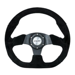 Simoni Racing ΤΙΜΟΝΙ X2 SHAMMY LEATHER ΜΑΥΡΟ ΣΑΜΟΥΑ ΣΟΥΕΤ ΤΡΙΑΚΤΙΝΟ ΔΙΑΜΕΤΡΟΣ 330mm ΠΑΧΟΣ 114mm