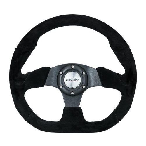 Simoni Racing ΤΙΜΟΝΙ X2 SHAMMY LEATHER ΜΑΥΡΟ ΣΑΜΟΥΑ ΣΟΥΕΤ ΤΡΙΑΚΤΙΝΟ ΔΙΑΜΕΤΡΟΣ 330mm ΠΑΧΟΣ 114mm