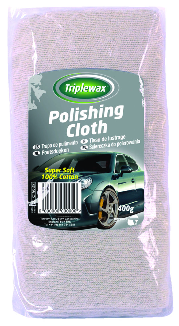 CarPlan ΠΑΝΙ ΓΙΑ ΓΥΑΛΙΣΜΑ ΒΑΜΒΑΚΕΡΟ 100% (COTTON) 400g/500x27cm CARPLAN TRIPLEWAX POLISHING CLOTH