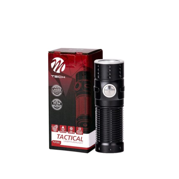 M-Tech ΦΑΚΟΣ ΧΕΙΡΟΣ 1x10W 490lm IP65 71mm Φ23mm 1100mAh Li-ion TACTICAL LASER FLASHLIGHT M-TECH - 1 Τεμ.