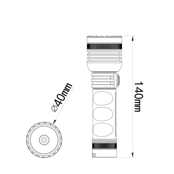 M-Tech ΦΑΚΟΣ ΧΕΙΡΟΣ 1x10W 490lm IP65 140mm Φ40mm 5000mAh Li-ion TACTICAL LASER FLASHLIGHT M-TECH - 1 Τεμ. - Image 4