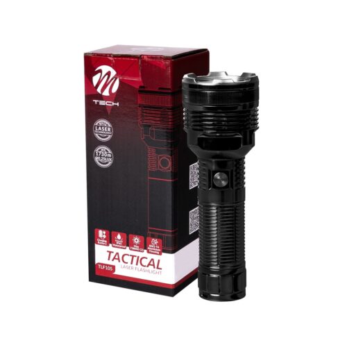 M-Tech ΦΑΚΟΣ ΧΕΙΡΟΣ 1x15W 413lm IP65 183mm Φ62mm 6000mAh Li-ion TACTICAL LASER FLASHLIGH M-TECH – 1 Τεμ.