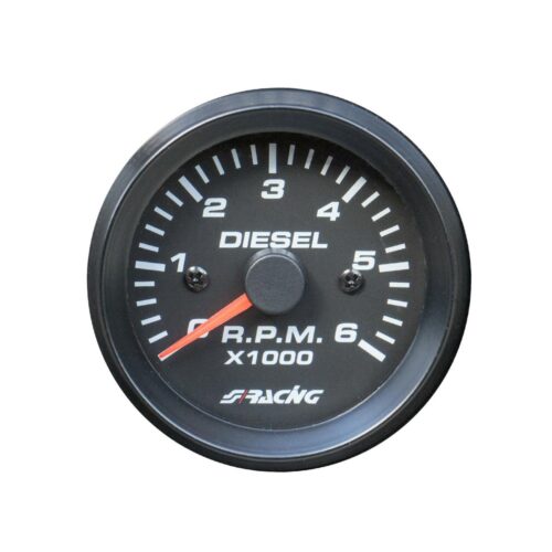Simoni Racing ΣΤΡΟΦΟΜΕΤΡΟ ΜΑΥΡΟ ΓΙΑ DIESEL 0-6000RPM ΠΟΡΤΟΚΑΛΙ ΦΩΣ