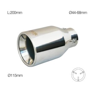 Simoni Racing ΑΚΡΟ/ΜΠΟΥΚΑ ΕΞΑΤΜΙΣΗΣ ΧΡΩΜΙΟΥ 44-68mm (ΜΗΚΟΣ 200mm - ΔΙΑΜΕΤΡΟΣ ΕΞΩΤΕΡΙΚΗ 115mm)​ SIMONI RACING - 1 TEM
