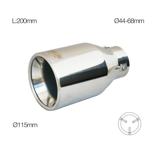 Simoni Racing ΑΚΡΟ/ΜΠΟΥΚΑ ΕΞΑΤΜΙΣΗΣ ΧΡΩΜΙΟΥ 44-68mm (ΜΗΚΟΣ 200mm – ΔΙΑΜΕΤΡΟΣ ΕΞΩΤΕΡΙΚΗ 115mm)​ SIMONI RACING – 1 TEM