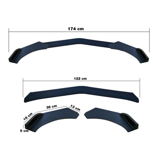Simoni Racing ΔΙΑΚΟΣΜΗΤΙΚΟ SPOILER ΠΡΟΦΥΛΑΚΤΗΡΑ LIP SPLITTER ΜΑΥΡΟ LOOK 3ΤΕΜ.
