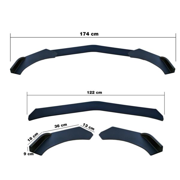Simoni Racing ΔΙΑΚΟΣΜΗΤΙΚΟ SPOILER ΠΡΟΦΥΛΑΚΤΗΡΑ LIP SPLITTER ΜΑΥΡΟ LOOK 3ΤΕΜ.