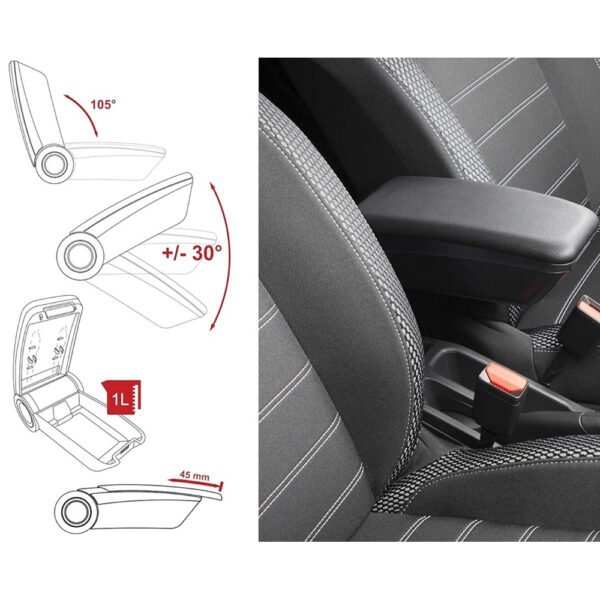 Rati Ολοκληρωμένος Τεμπέλης Καθίσματος ARMSTER 3 PLUG & PLAY για Renault Express Van LHD 2021+ (με Εργοστασιακό Υποβραχιόνιο) από Πλαστικό και Vegan Δέρμα σε Μαύρο Χρώμα RATI - 1 τεμ. - Image 4