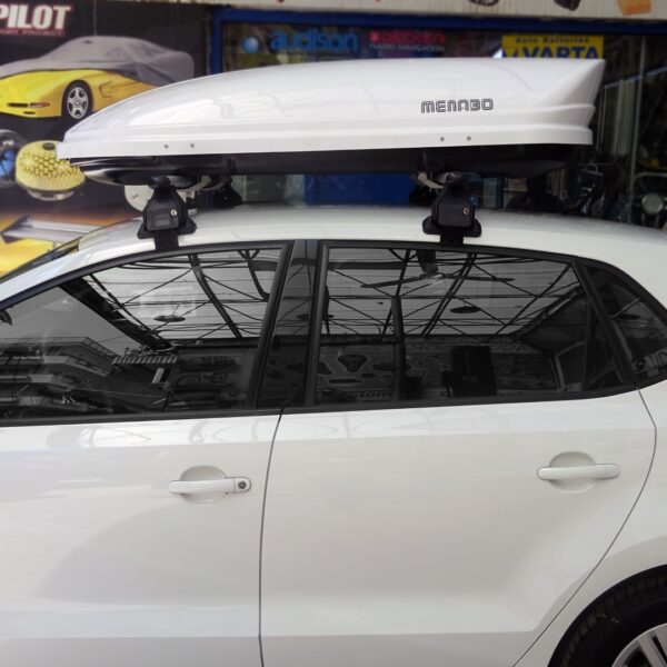 MENABO KIT ΜΕ ΜΠΑΡΕΣ ΟΡΟΦΗΣ ΓΙΑ VW POLO 6R/6C 5D 2010-2017 ΑΛΟΥΜΙΝΙΟΥ ΚΑΙ ΜΠΑΓΚΑΖΙΕΡΑ ΟΡΟΦΗΣ MANIA 400 MENABO (AL1-3360/MB-FIX040G-3290/MB-3390/MB)