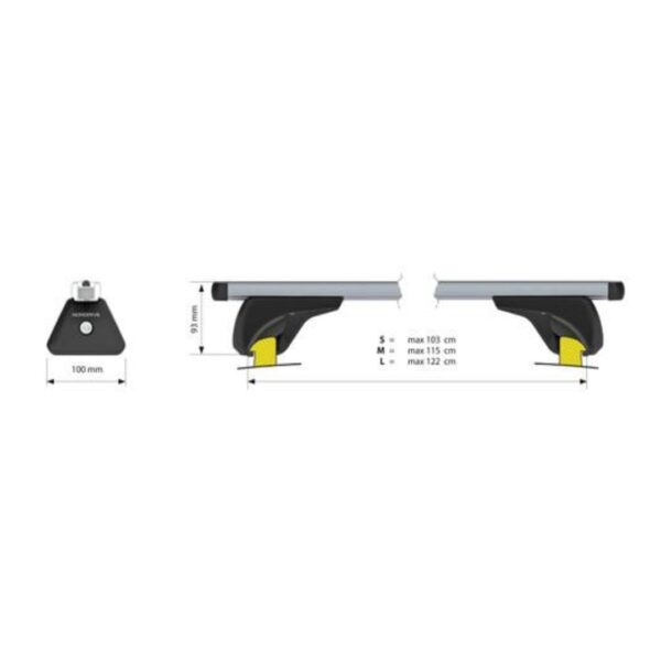 Nordrive ΜΠΑΡΕΣ ΟΡΟΦΗΣ ΑΛΟΥΜΙΝΙΟΥ NOWA (L) 127cm ME FLUSH RAILING 2ΤΕΜ. ME ΚΛΕΙΔΙ - Image 3