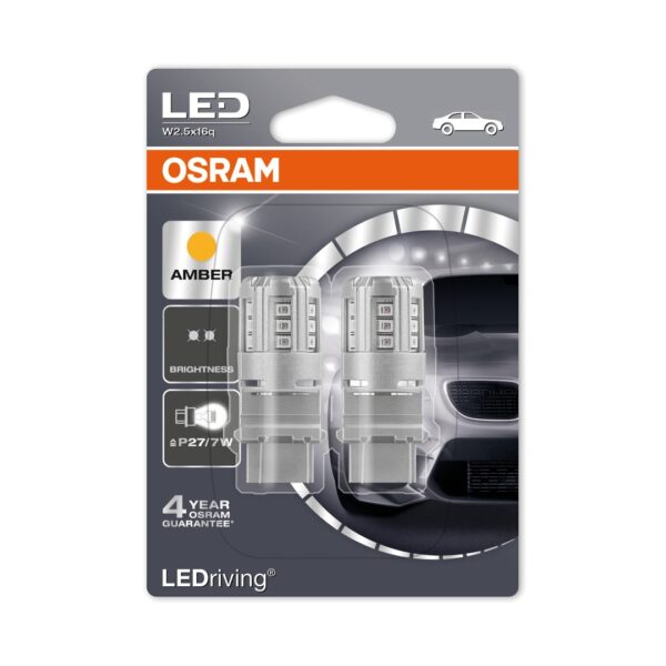 Lampa P27/7W 12V W2,5x16q 16/6lm ΠΟΡΤΟΚΑΛΙ LEDriving RETROFIT LED STANDARD 2ΤΕΜ. BLISTER - Image 2
