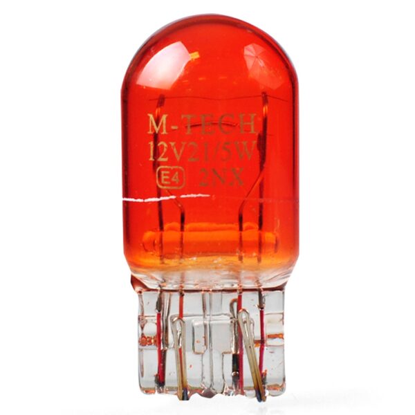 M-Tech WY21W/5W (T20) 12V 21/5W W3x16q ΠΟΡΤΟΚΑΛΙ (ΚΑΡΦΩΤΟ ΑΚΑΛΥΚΟ) STANDARD ΑΛΟΓΟΝΟΥ 10ΤΕΜ. M-TECH