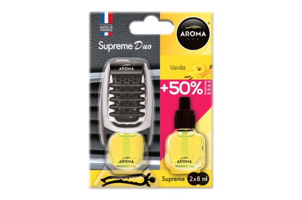 Amio ΑΡΩΜΑΤΙΚΟ ΑΕΡΑΓΩΓΟΥ AROMA SUPREME DUO +50% ΒΑΝΙΛΙΑ AMIO - 1 ΤΕΜ.