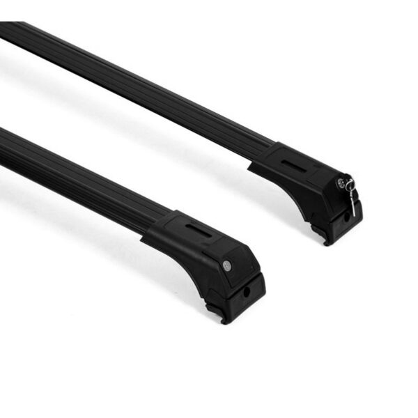 Omtec ΜΠΑΡΕΣ ΟΡΟΦΗΣ ΓΙΑ ΧΑΜΗΛΕΣ ΓΙΑ RAISED RAILS 135CM ΜΑΥΡΕΣ ΑΛΟΥΜΙΝΙΟΥ ΜΕ ΚΛΕΙΔΙ 2ΤΕΜ - Image 2