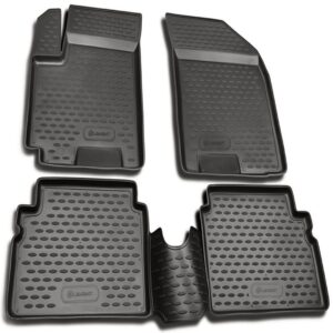 Novline ΜΑΡΚΕ ΠΑΤΑΚΙΑ ΣΕ ΣΚΑΦΗ TPE ΛΑΣΤΙΧΟ ΓΙΑ CHEVROLET AVEO 2003-2011  ΣΕ ΑΝΘΡΑΚΙ ΣΚΟΥΡΟ ΓΚΡΙ ΧΡΩΜΑ NOVLINE - 4 ΤΕΜ.