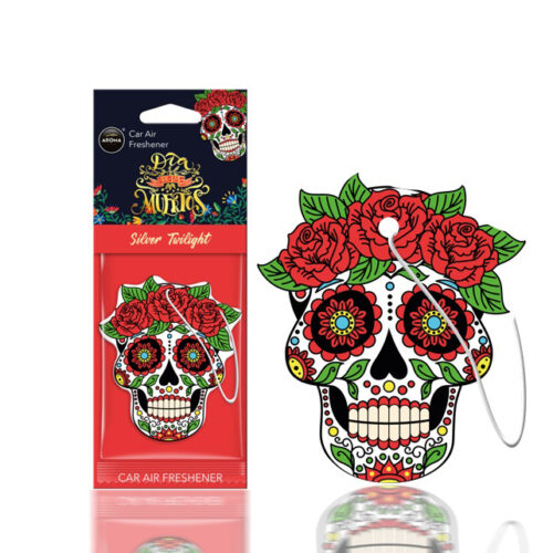 Amio ΑΡΩΜΑΤΙΚΟ ΚΡΕΜΑΣΤΟ AROMA CAR MUERTOS  SILVER TATTOO ΑMiO – 1 TEM.