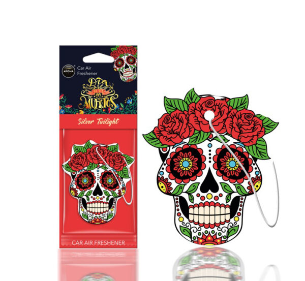 Amio ΑΡΩΜΑΤΙΚΟ ΚΡΕΜΑΣΤΟ AROMA CAR MUERTOS  SILVER TATTOO ΑMiO - 1 TEM.