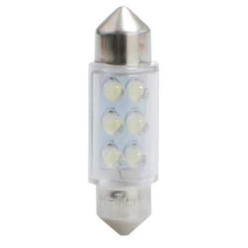 M-Tech ΛΑΜΠΑΚΙΑ ΠΛΑΦΟΝΙΕΡΑΣ C5W/C10W 12V 0,37W SV8,5 36mm LED 6xFlux 3mm ΠΡΑΣΙΝΟ   M-TECH – 1 ΤΕΜ.