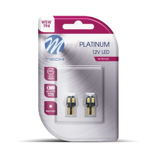 M-Tech T10 W5W 12V W2.1×9.5d 12VDC 1,6W 4xSMD5630 LED ΛΕΥΚΟ CAN-BUS BLISTER 2ΤΕΜ. M-TECH