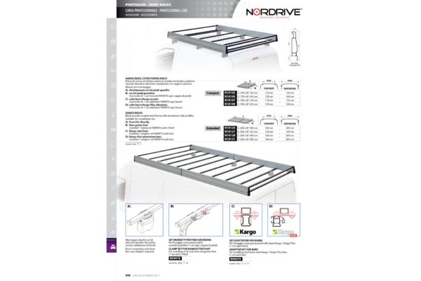 Nordrive ΣΧΑΡΑ ΟΡΟΦΗΣ KARGO RACK 340x145cm ΣΙΔΕΡΕΝΙΑ ΜΕ ΠΛΑΙΝΑ ΠΡΟΦΙΛ ΑΛΟΥΜΙΝΙΟΥ - Image 4