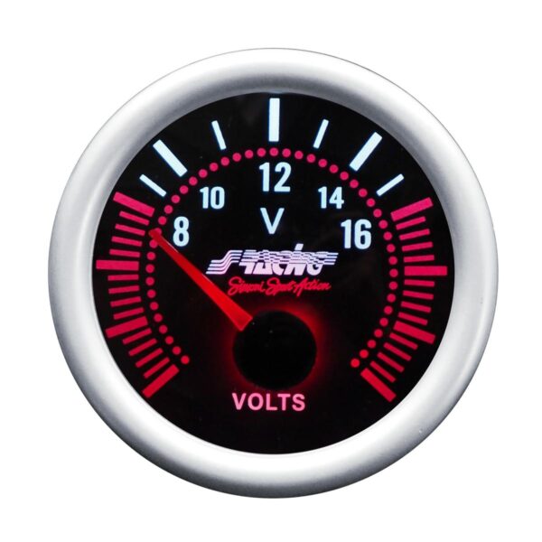 Simoni Racing ΒΟΛΤΟΜΕΤΡΟ 52mm 2 INCH ΜΑΥΡΟ ΜΕ ΚΟΚΚΙΝΟ ΦΩΤΙΣΜΟ