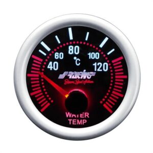 Simoni Racing ΘΕΡΜΟΚΡΑΣΙΑ ΝΕΡΟΥ 52mm 2 INCH ΜΑΥΡΟ ΜΕ ΚΟΚΚΙΝΟ ΦΩΤΙΣΜΟ