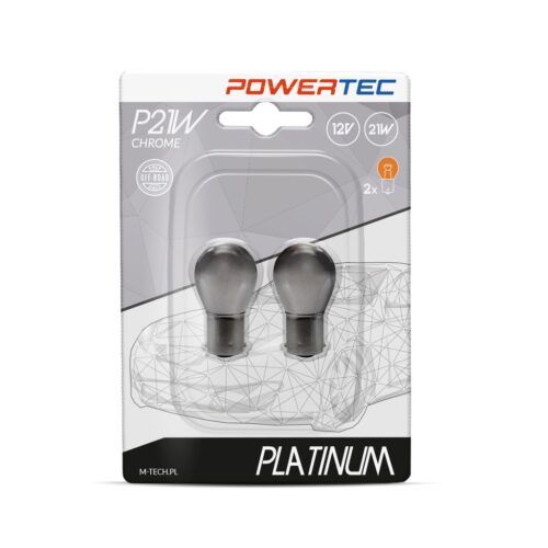 M-Tech P21W 12V 21W BA15s 3.500K ΜΟΝΟΠΟΛΙΚΟ ΧΡΩΜΙΟ ΚΑΘΡΕΠΤΗΣ ΠΟΡΤΟΚΑΛΙ ΑΛΟΓΟΝΟΥ POWERTECK PLATINUM 2ΤΕΜ.