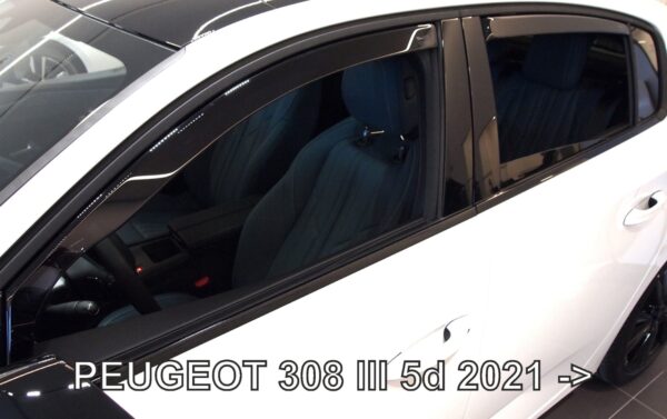Heko ΑΝΕΜΟΘΡΑΥΣΤΕΣ ΓΙΑ PEUGEOT 308 5D 2021+ ΣΕΤ ΑΥΤΟΚΙΝΗΤΟΥ ΑΠΟ ΕΥΚΑΜΠΤΟ ΦΙΜΕ ΠΛΑΣΤΙΚΟ HEKO - 4 ΤΕΜ.
