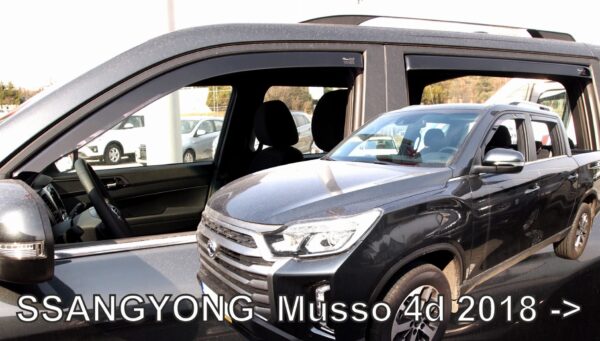 Heko ΑΝΕΜΟΘΡΑΥΣΤΕΣ ΓΙΑ SSANGYONG MUSSO 4D 2018+  ΣΕΤ ΑΥΤΟΚΙΝΗΤΟΥ ΑΠΟ ΕΥΚΑΜΠΤΟ ΦΙΜΕ ΠΛΑΣΤΙΚΟ HEKO - 4 ΤΕΜ.