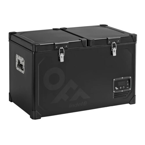 INDEL B ΨΥΓΕΙΟ TB65DD STEEL BLACK ΜΕΤΑΛΛΙΚΟ ΜΕ 2 ΘΑΛΑΜΟΥΣ 60L (36L+24L) 12/24V 85W 499x810x492mm  INDEL B – 1 TEM.