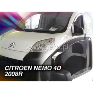 Heko ΑΝΕΜΟΘΡΑΥΣΤΕΣ ΓΙΑ FIAT FIORINO / QUBO 4D/5D 2008-2020 / PEUGEOT BIPPER / CITROEN NEMO ΖΕΥΓΑΡΙ VAN ΑΠΟ ΕΥΚΑΜΠΤΟ ΦΙΜΕ ΠΛΑΣΤΙΚΟ HEKO - 2 ΤΕΜ.