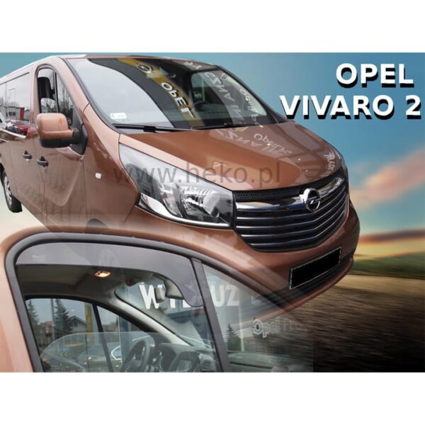 Heko ΑΝΕΜΟΘΡΑΥΣΤΕΣ ΓΙΑ FIAT TALENTO 2016+ / OPEL VIVARO 2 2014-2019 / RENAULT TRAFIC 3 2014+ ΚΟΝΤΟ ΖΕΥΓΑΡΙ VAN ΑΠΟ ΕΥΚΑΜΠΤΟ ΦΙΜΕ ΠΛΑΣΤΙΚΟ HEKO - 2 ΤΕΜ. - Image 2