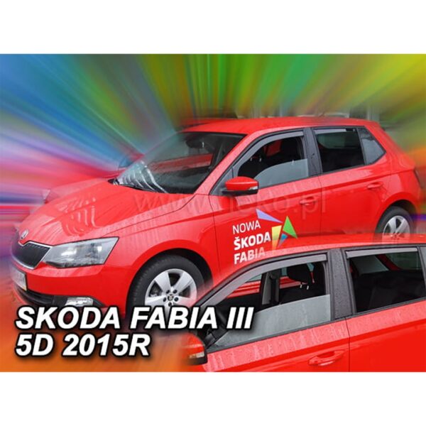 Heko ΑΝΕΜΟΘΡΑΥΣΤΕΣ ΓΙΑ SKODA FABIA III 5D 2014+ HTB  ΣΕΤ ΑΥΤΟΚΙΝΗΤΟΥ ΑΠΟ ΕΥΚΑΜΠΤΟ ΦΙΜΕ ΠΛΑΣΤΙΚΟ HEKO - 4 ΤΕΜ.