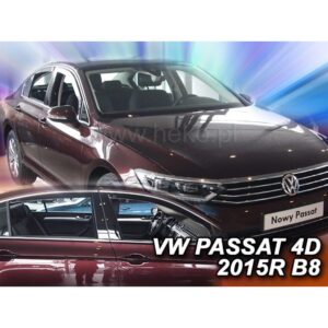 Heko ΑΝΕΜΟΘΡΑΥΣΤΕΣ ΓΙΑ VW PASSAT 4D 2014+ ΣΕΤ ΑΥΤΟΚΙΝΗΤΟΥ ΑΠΟ ΕΥΚΑΜΠΤΟ ΦΙΜΕ ΠΛΑΣΤΙΚΟ HEKO - 4 ΤΕΜ.