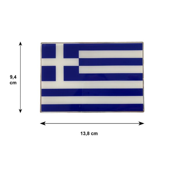 Race Axion GREECE ΑΥΤΟΚΟΛΛΗΤΗ ΕΛΛΗΝΙΚΗ ΣΗΜΑΙΑ 13,8 X 9,4 cm ΜΠΛΕ/ΛΕΥΚΟ/ΧΡΩΜΙΟ ΜΕ ΕΠΙΚΑΛΥΨΗ ΕΠΟΞΕΙΔΙΚΗΣ ΡΥΤΙΝΗΣ (ΥΓΡΟ ΓΥΑΛΙ) - 1 ΤΕΜ. - Image 2