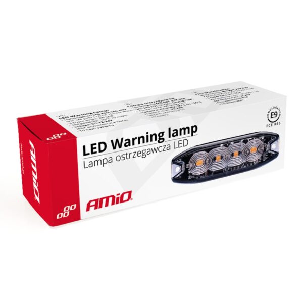 Amio ΣΤΡΟΜΠΟ 12/24V 10x3x0,9cm ΠΟΡΤΟΚΑΛΙ 4LED 12W (4x3W) R65 R10 IP68 AMiO - 1 ΤΕΜ. - Image 2